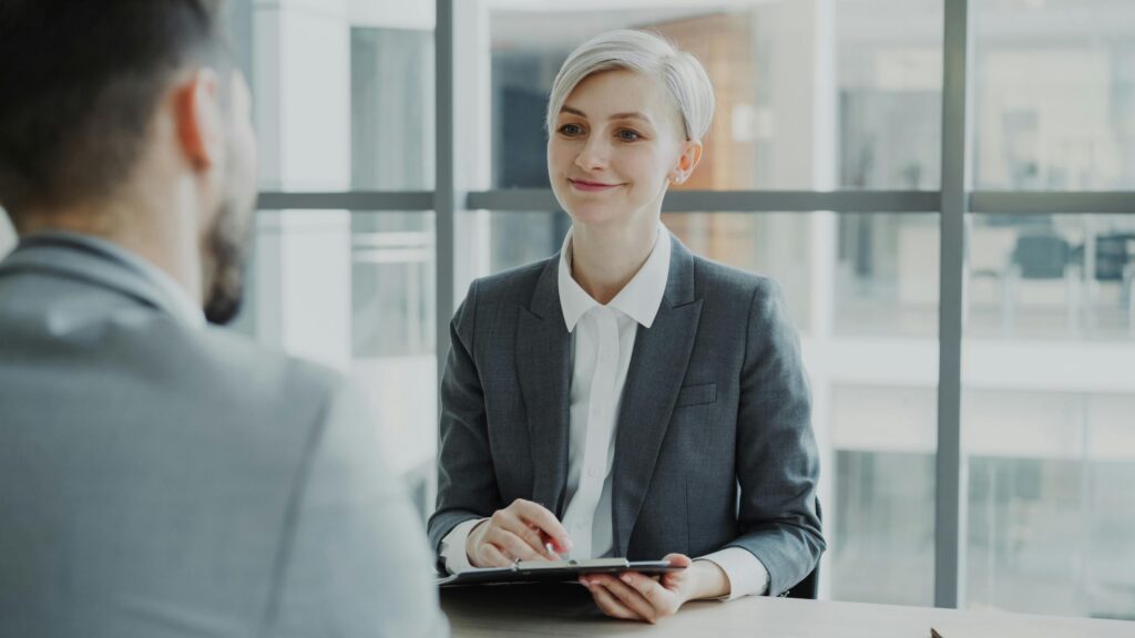 A job applicant being interviewed.